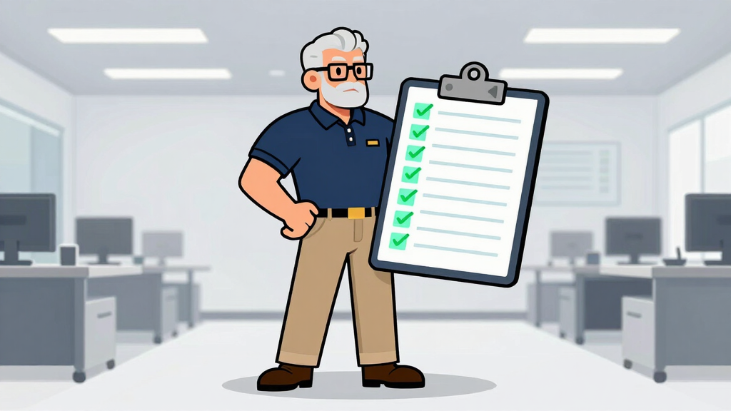 Sudo Sam holding a giant checklist clipboard