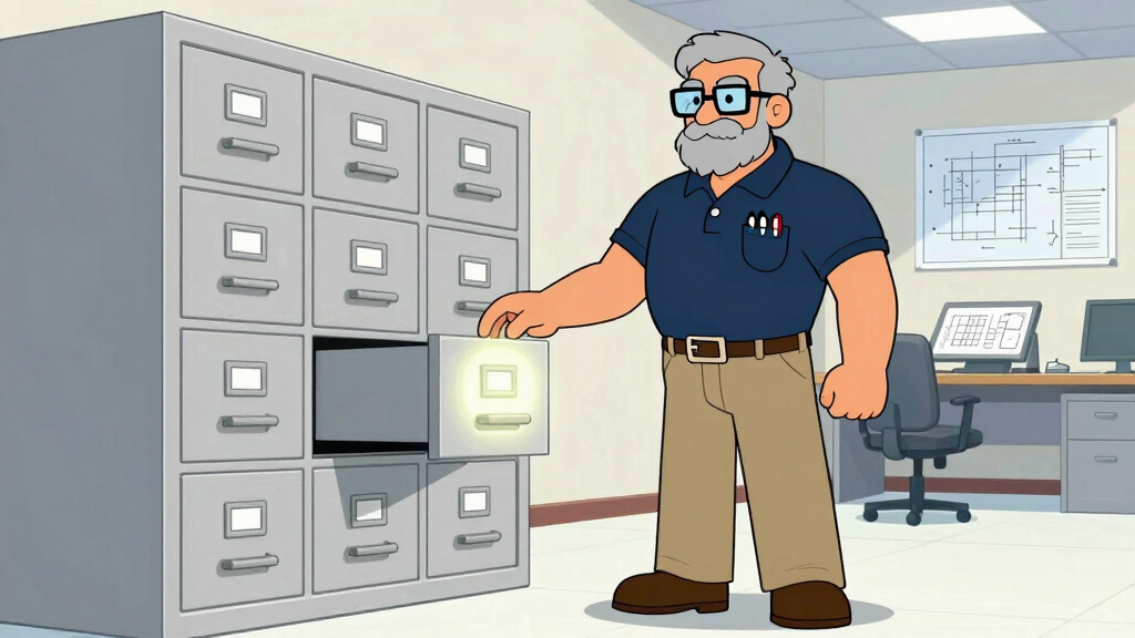 Programmer pulling type hint files from a cabinet only when needed