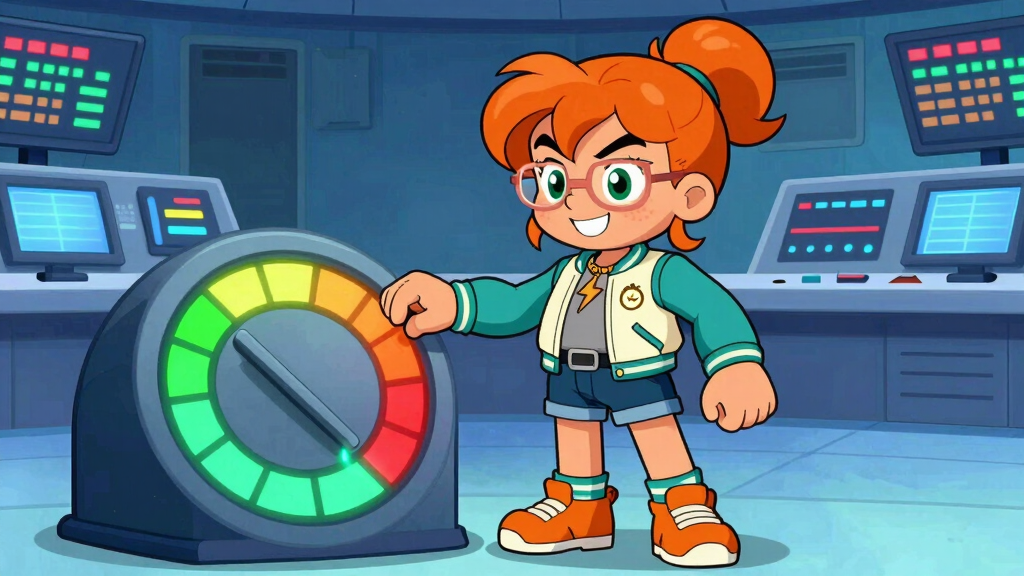 Cache Katie spinning a giant colorful dial