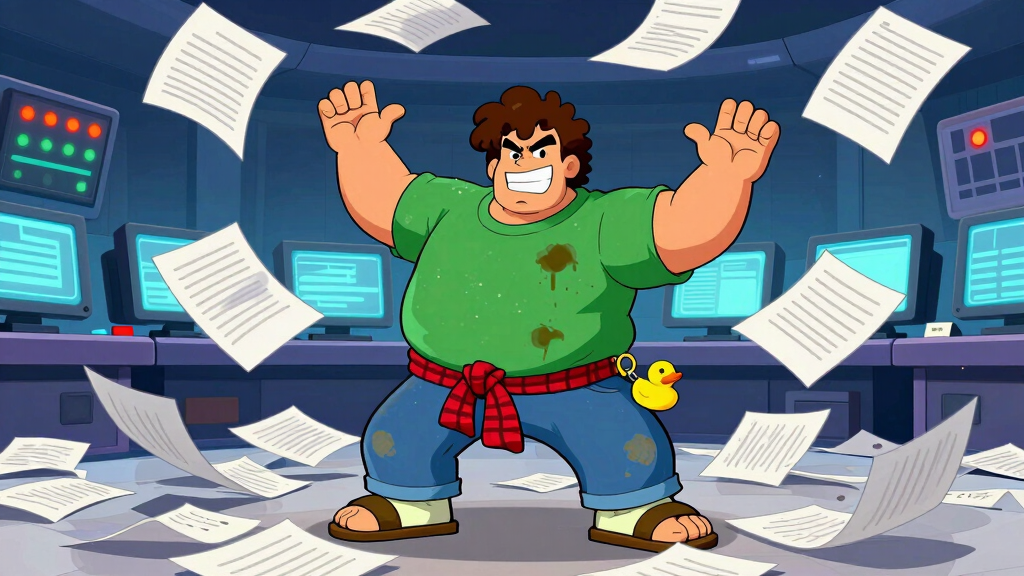 Loop Larry overwhelmed by unorganized papers