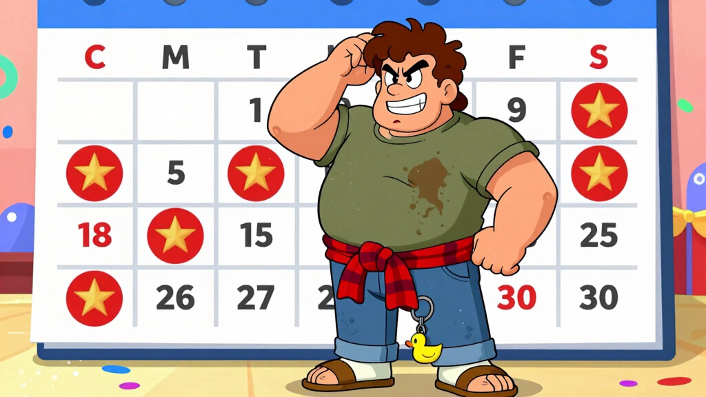 Loop Larry confused in front of a giant calendar - Python public holiday detection tutorial