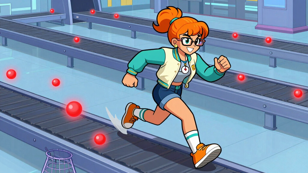 Character catching falling orbs representing TaskGroup exception handling