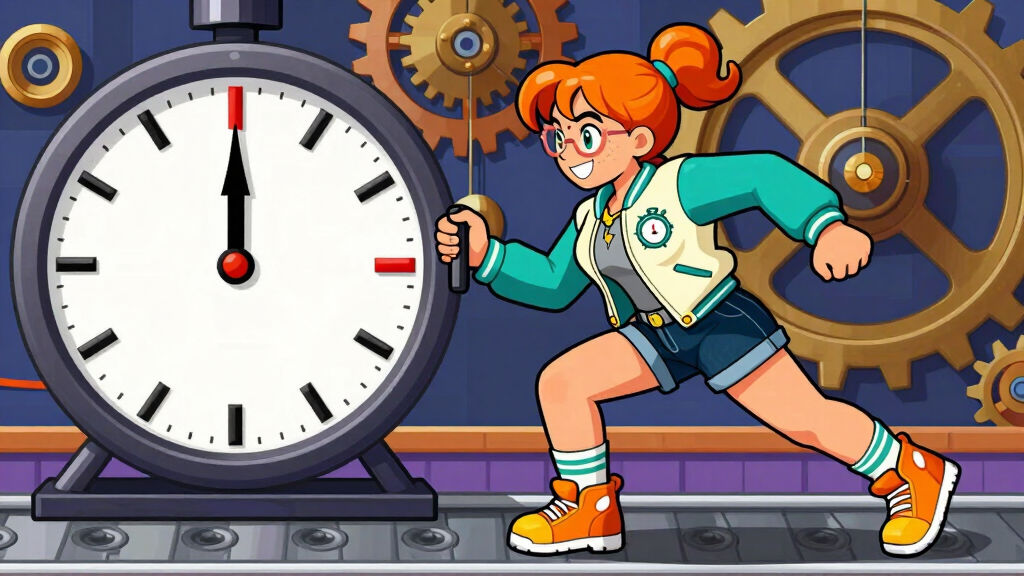 Character racing against clock representing asyncio timeout functionality