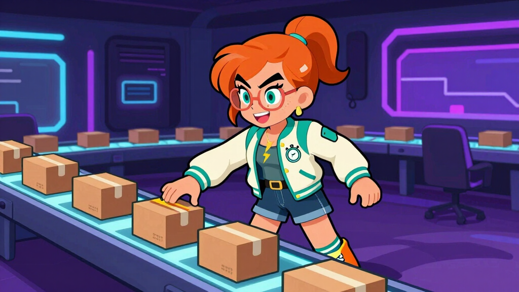 Cache Katie surrounded by floating receipts with Python snakes sorting them