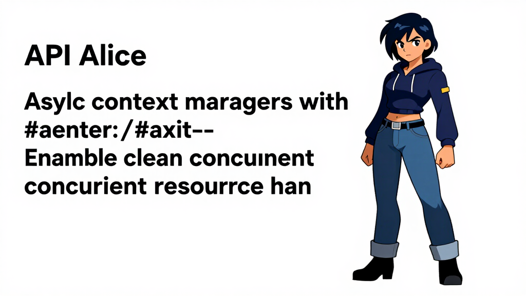 Async context managers with __aenter__/__aexit__ enable clea