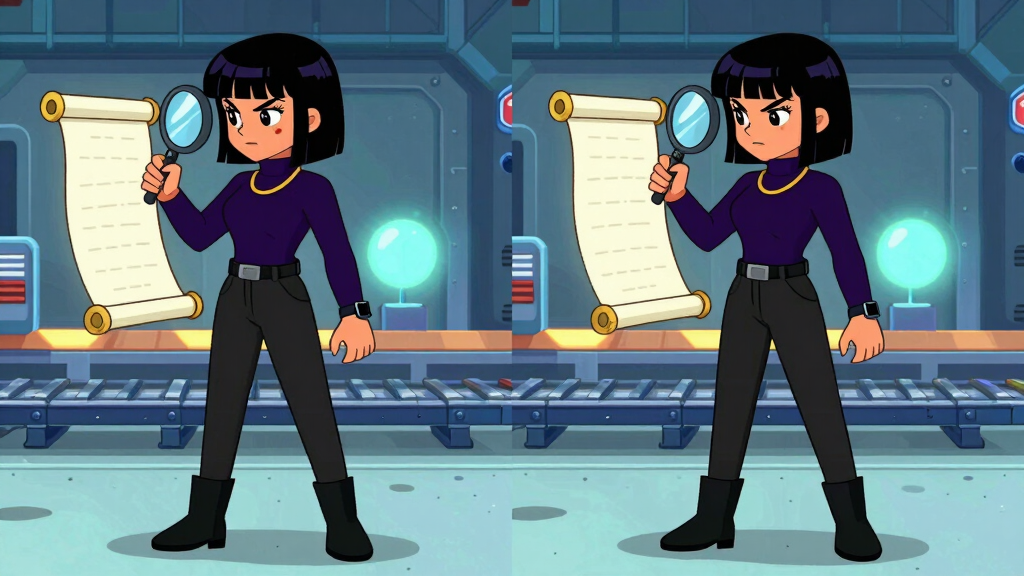 Debug Dee examining two versions of code side by side