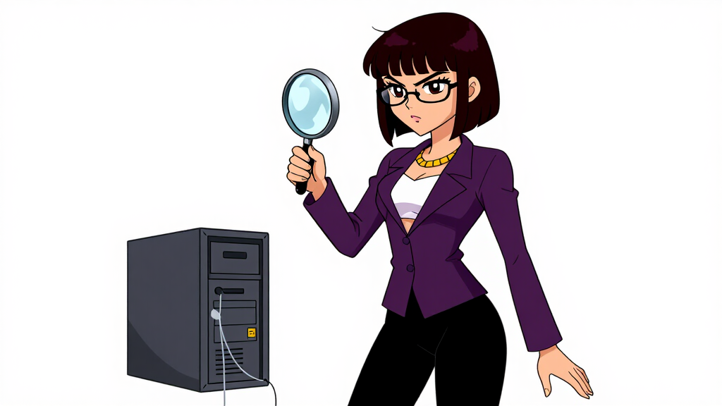 Debug Dee examining a puppet server tower with a magnifying glass - How To Mock API Calls in Python