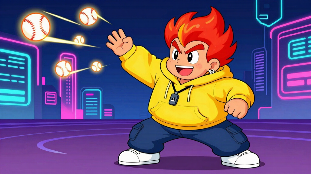 Pyro Pete throwing glowing data packets at target