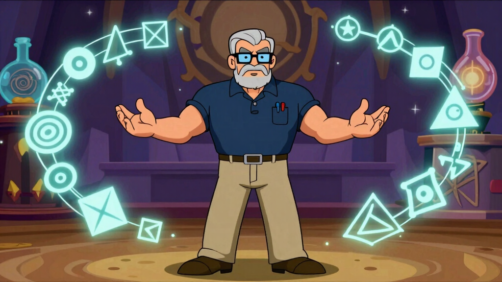 Sudo Sam with abstract math shapes