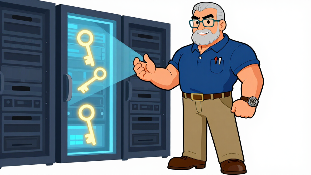 Sudo Sam at a vault holding glowing environment keys