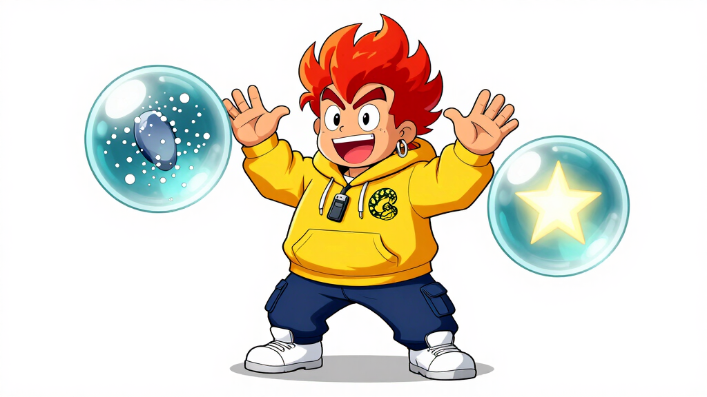 Pyro Pete with floating spheres showing raw vs humanized data