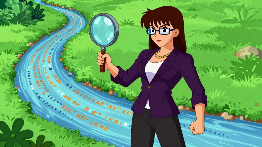 Debug Dee using a magnifying glass to inspect pattern matches in terminal output
