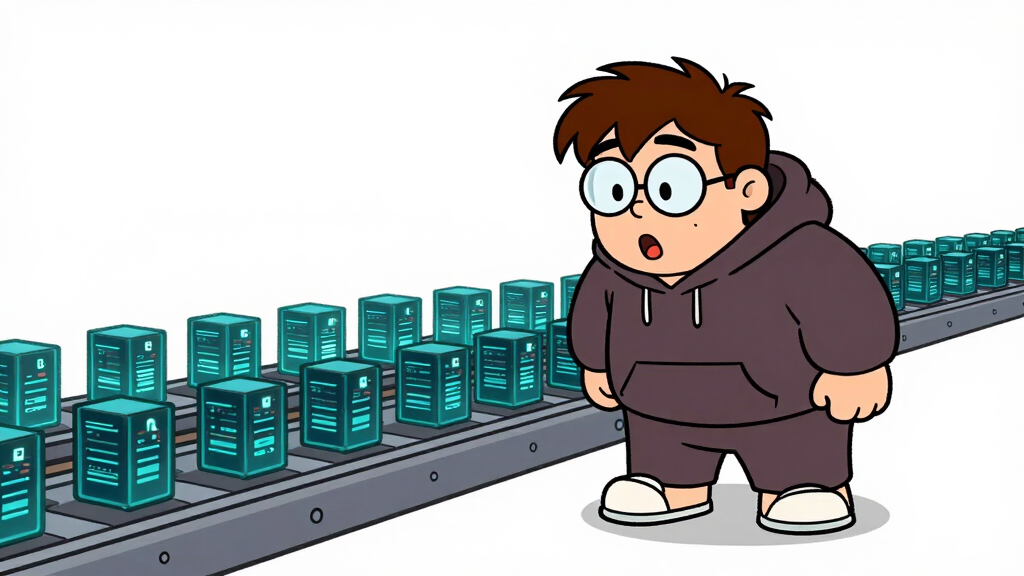 Loop Larry watching batches of test objects on conveyor belt