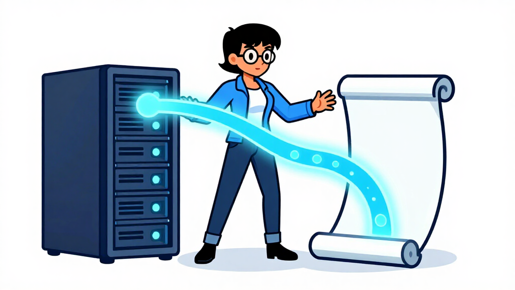 Developer character routing a byte stream from server to document