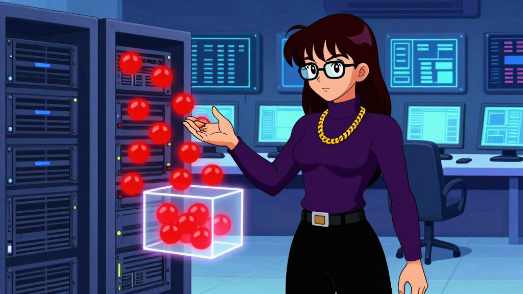 Cartoon developer catching error orbs from a crashing server in mission control