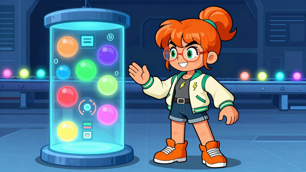 Developer dispatching colorful request orbs into a shared database connection pool